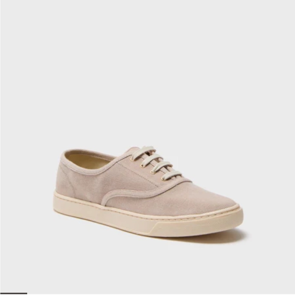 Tuckernuck Women's Suede Low-Top Sneakers in Light Taupe